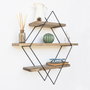 Hanah Home Wr007 Estantería Decorativa de Pared de Madera Nogal y Negro
